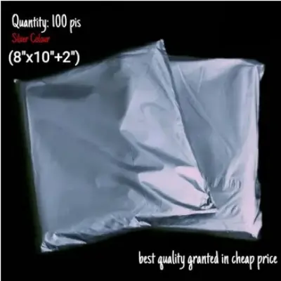Picture of 50 pcs Courier / Shipping / Bag / poly Bag / Parcel poly Bag/ (Silver)-(8*10+2) - Silver