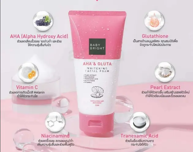 Picture of Baby Bright AHA & Gluta Whitening Facial Foam 120gm