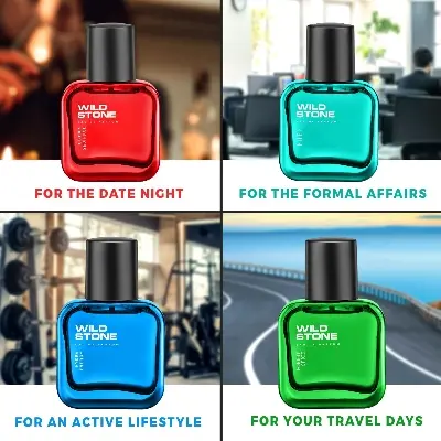 Picture of Wild Stone EDP Gift Set for Men | Edge, Ultra Sensual, Hydra Energy, and Forest Spice Pack of 4