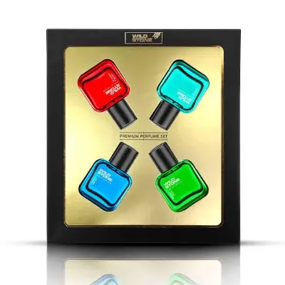 Picture of Wild Stone EDP Gift Set for Men | Edge, Ultra Sensual, Hydra Energy, and Forest Spice Pack of 4