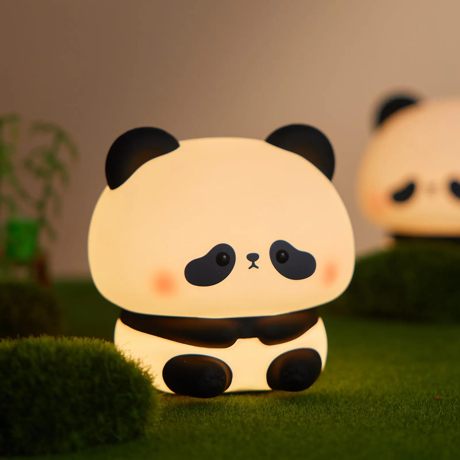 Picture of Panda LED Night Light Living Room Cute Panda Plastic Lamp Bedside Decor Creative Kids Night Light Birthday Gift Cake Decor