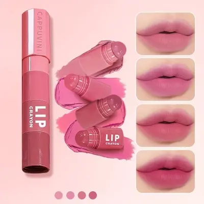 Picture of Cappuvini 4 In 1 Waterproof Long Lasting Non-stick Cup Lip Gloss Matte Velvet Lipstick Pen Crayon Lipstick Fashion Red Lip Tint Makeup Cosmetic