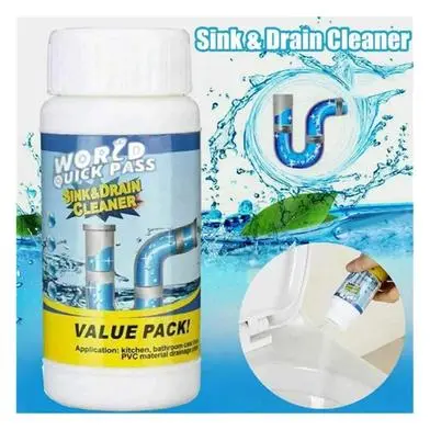 Picture of Pipe Drain Cleaner Kitchen Sink Toilet Drain Cleaner Block Unblock Powder Pipeline Clean Unblocker