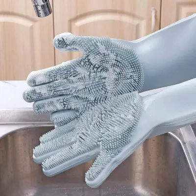Picture of High Quality Silicone Dish Washing Kitchen Hand Gloves