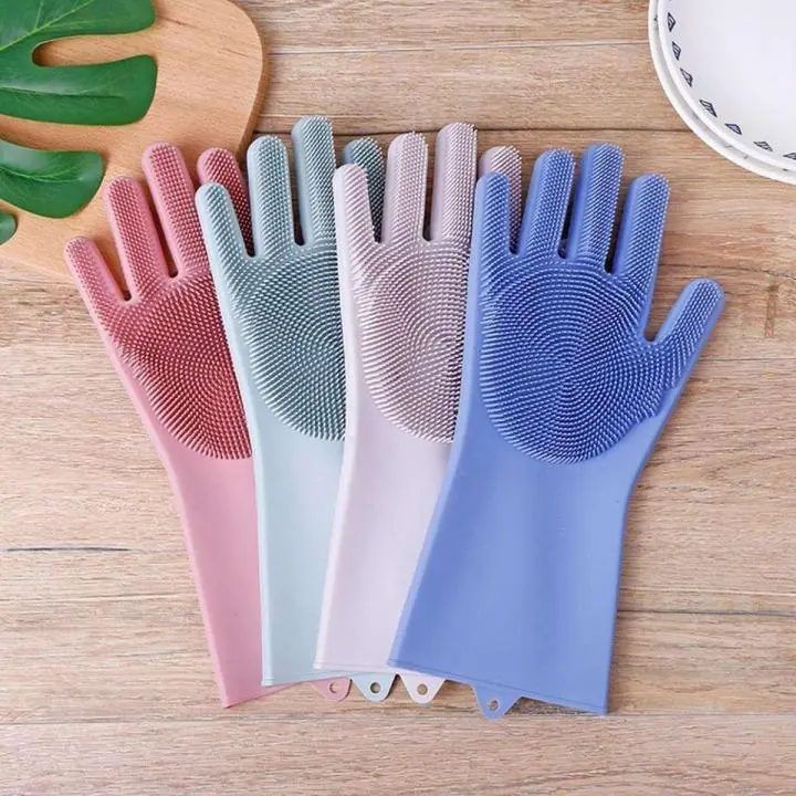 Picture of High Quality Silicone Dish Washing Kitchen Hand Gloves