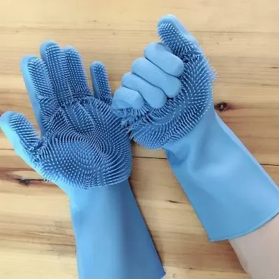 Picture of High Quality Silicone Dish Washing Kitchen Hand Gloves