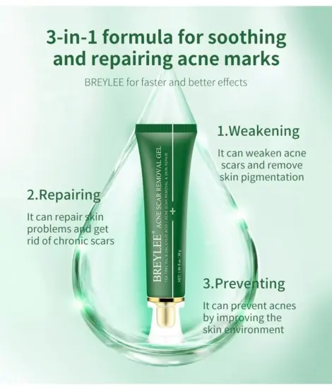 Picture of BREYLEE Acne Scar Removal Gel Fade Acne Marks Spots Remove Skin Pigmentation Soothing Prevent Acne Treatment Serum Essence -30gm