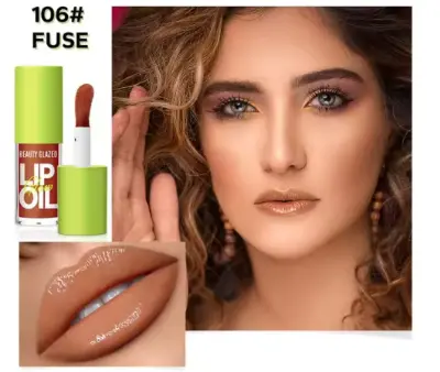 Picture of Beauty Glazed Big Brush Head Lip Oil Ultra-Hydrating & Nourishing Smooth Glossy Finish Lip Glow Oil Shiny and Vegan Tinted Lip Gloss Non-Sticky Formula-106#FUSE