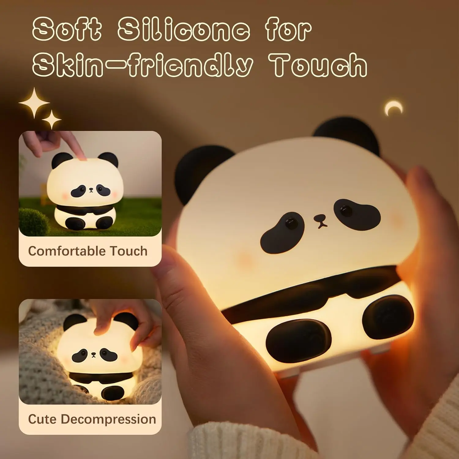 Picture of Panda LED Night Light Patting Lamp Cartoon Children's Nightlight Toy Gift Bedroom Decor