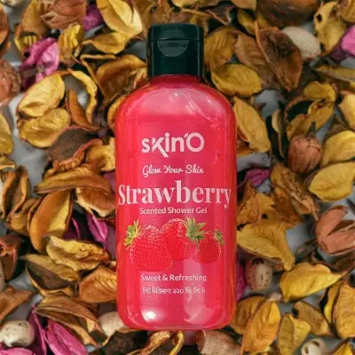 Picture of skinO Strawberry Scented Shower Gel - 220ml to all skin type