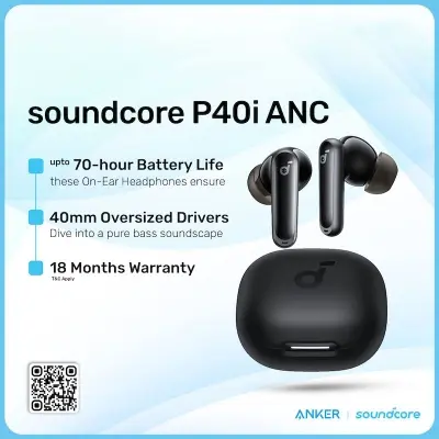 Picture of Anker Soundcore P40i True Wireless Earbuds With 40dB ANC, 55H Playtime, Bluetooth 5.3