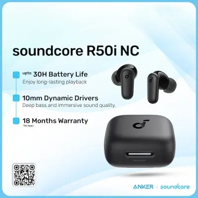 Picture of Anker Soundcore R50i NC True Wireless Earbuds With 42dB ANC, 45H Playtime, IP54, Bluetooth 5.4