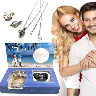 Picture of Love season Necklace Making Kit Cage Pearl in Kit Set Necklace Kit