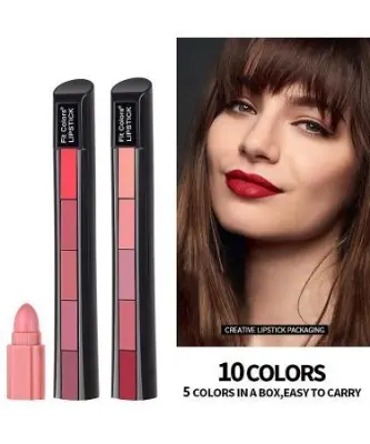 Picture of 5 In 1 Lipstick Set Non Stick Long Lasting Waterproof Velvet Matte Finish