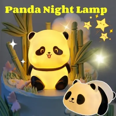 Picture of Panda LED Night Light Living Room Cute Panda Plastic Lamp Bedside Decor Creative Kids Night Light Birthday Gift Cake Decor