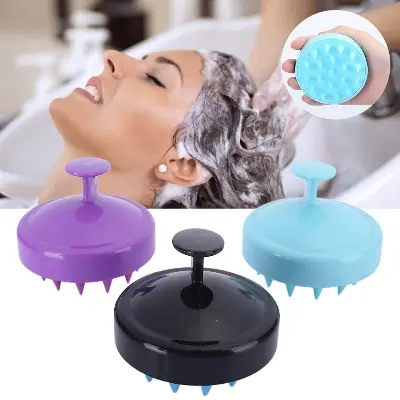 Picture of Hair Wash Brush Hair Scalp Massage Brush Silicone Head Anti Dandruff Shampoo Haircare Massager Comb (Multiple Colors)