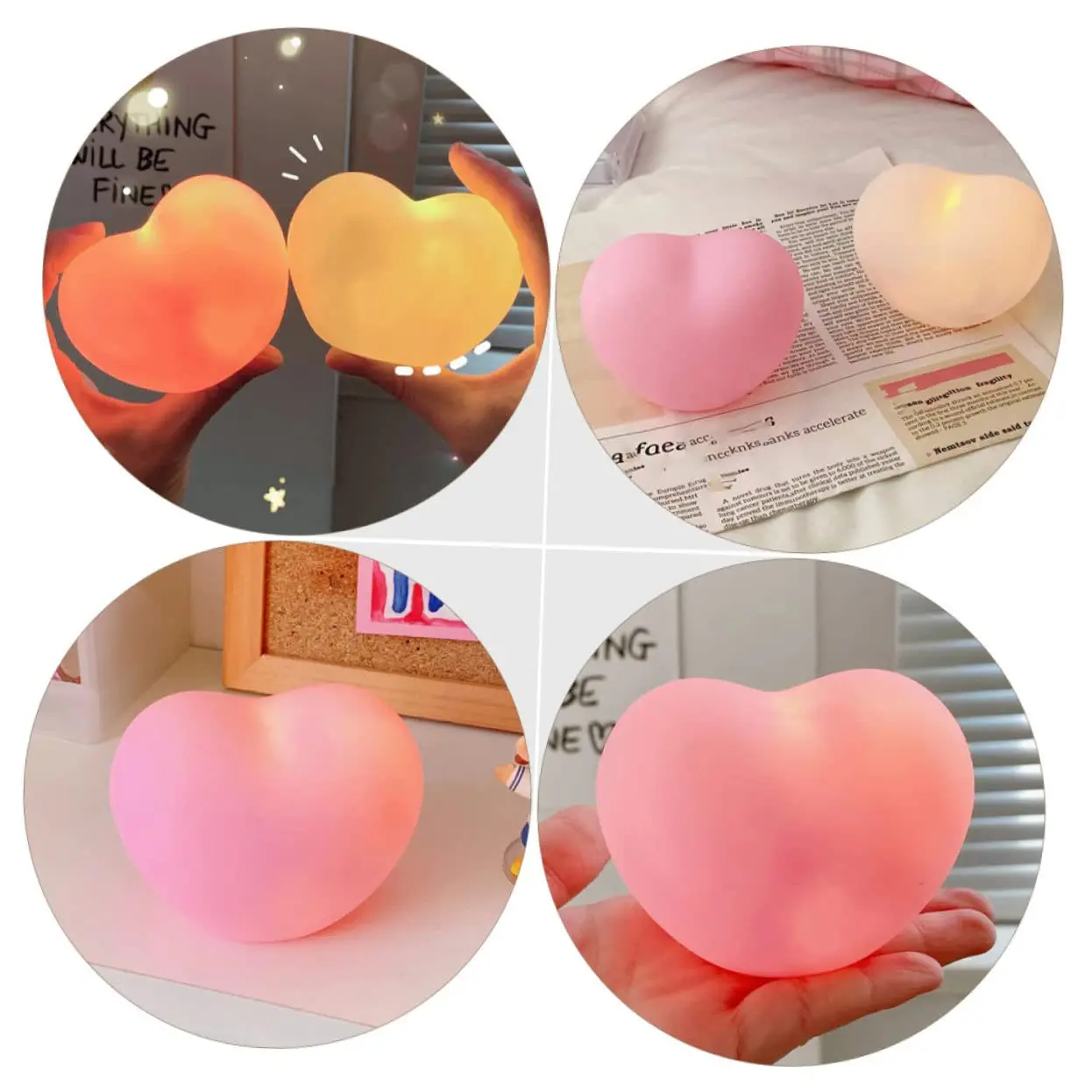 Picture of 1pcs Heart Shaped Night Light, Cute Lamp, Portable Love Heart Lights, Gift for Valentine's Day Anniversary Wedding