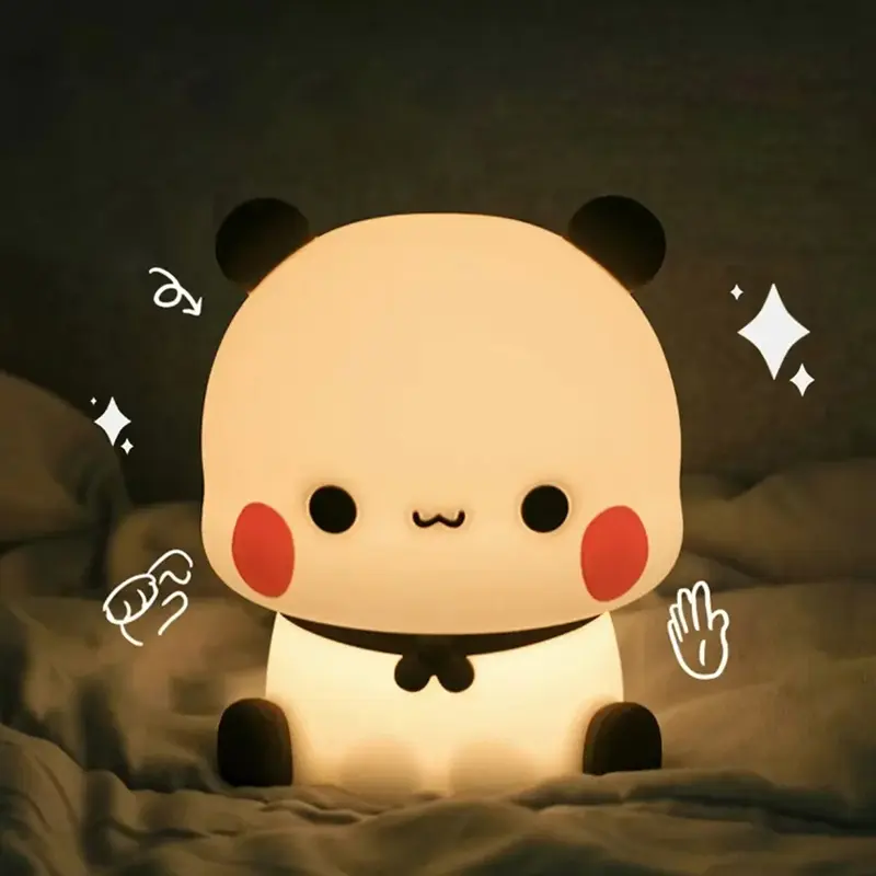 Picture of Panda Pat Led Night Light Bubu And Dudu Cute Animal Cartoon Lamp for Kids Bedside Bedroom Living Room Decorative Kawaii Bear Gi Hello kitty LED light