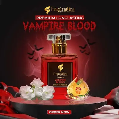 Picture of Vampire Blood Super Premium Perfume Oil – 10-Hour Long-Lasting Viral Fragrance | Available in 100ML, 50ML, 30ML, 15ML, 6ML, 3ML | By Fragmatica a bold fusion of exotic sweet fruity deep dark florals, and warm