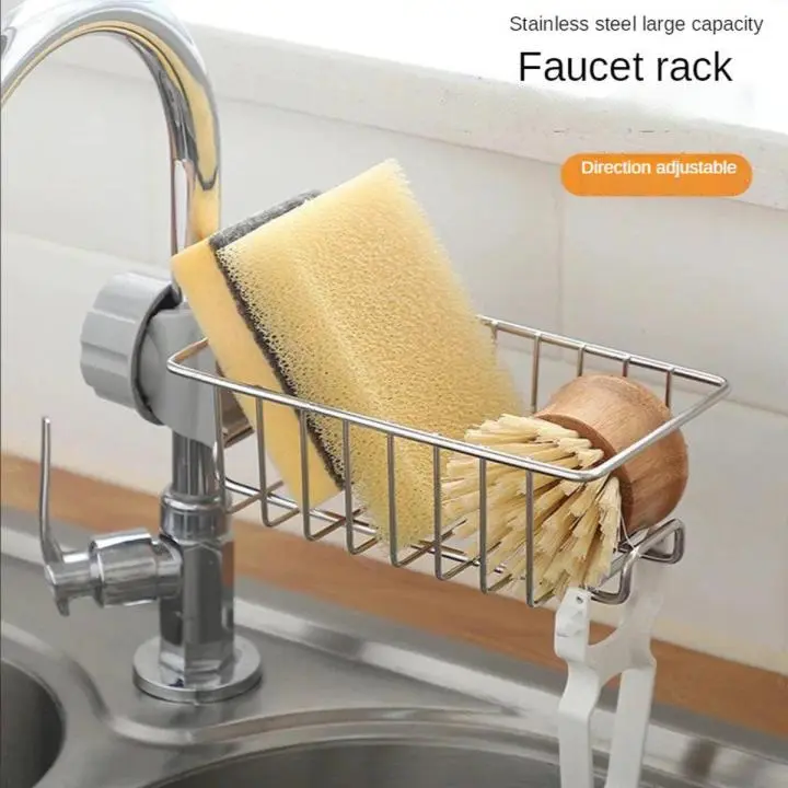 Picture of Stainless Steel Faucet Rack Kitchen Sing Organizer Holder-1Pcs