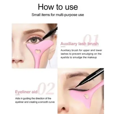 Picture of 1 Pisce Resusable Eye Makeup Aid Silicone Eyeliner Eyebrow Stencils Face Cream Mask Applicator
