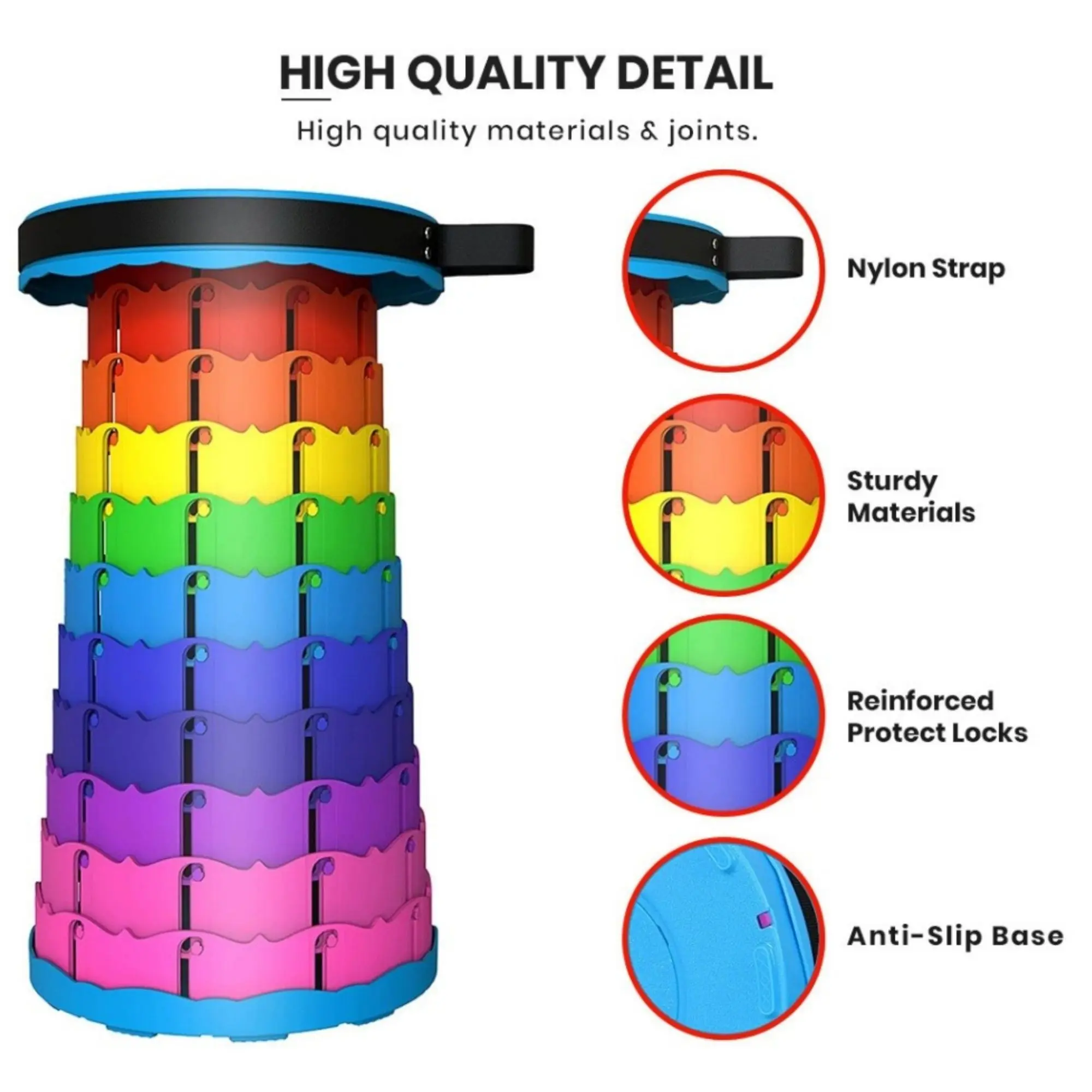 Picture of Magic Stool - Colorful Retractable Stool, Portable Telescopic Stool, Portable Camping Foldable Chair Telescopic Stools Seat for Outdoor Chairs Camping Stool 