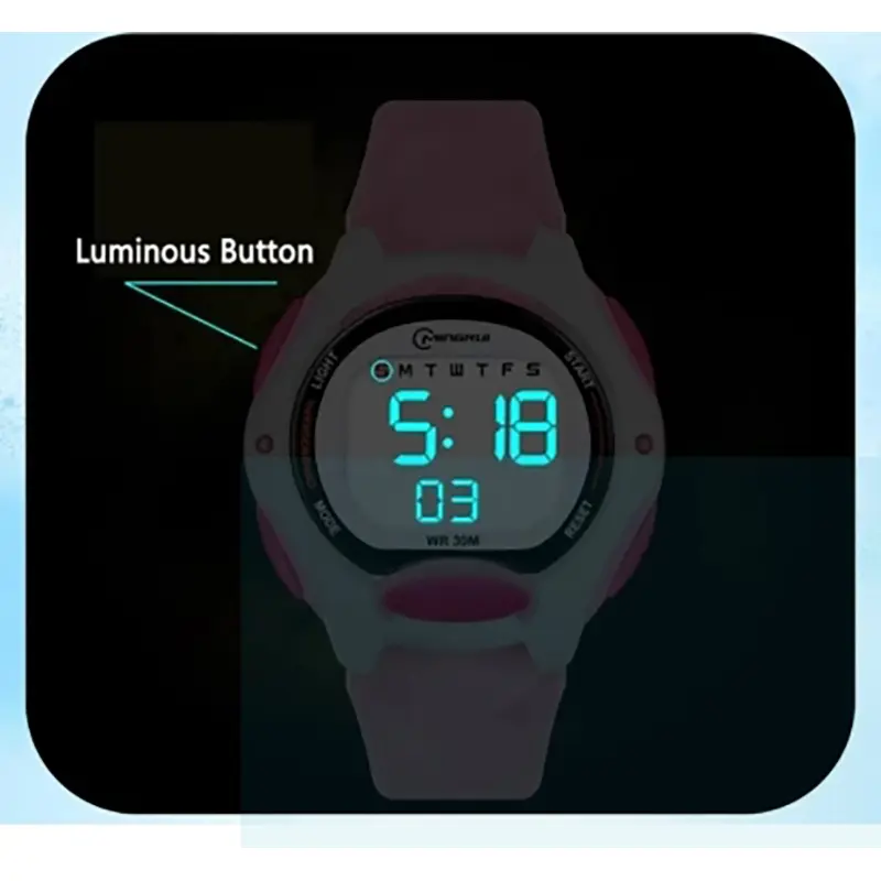 Picture of OHSEN Kids Sport Watches 50M Waterproof Yellow Silicone Electronic Wristwatch Stopwatch Children Digital Watch For Boys Girls