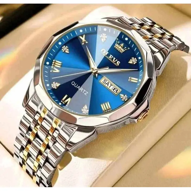 Picture of Olevs 9931 Luxury Fashion Stainless Steel Unique Design Diamond Cutting Glass Wrist-Watche