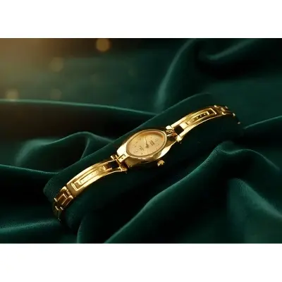 Picture of Women Watches Round Dial Gold Plate Watch Stainless Steel Quartz Hour Female Wrist watches elegant mujer hot relojes