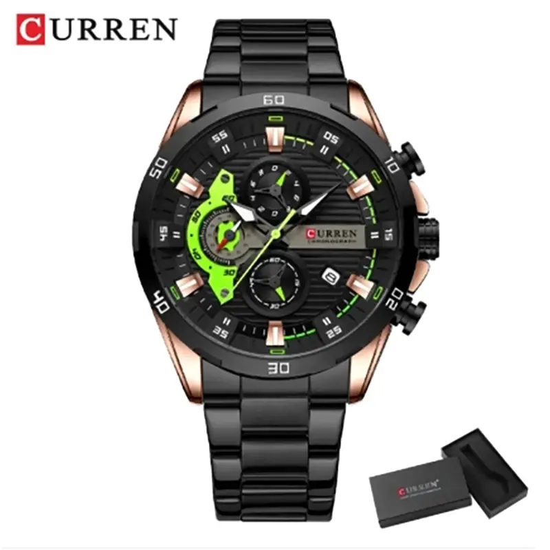 Picture of CURREN Stainless Steel Watches for Mens Creative Fashion Luminous Dial with Chronograph Clock Male Casual Wristwatches