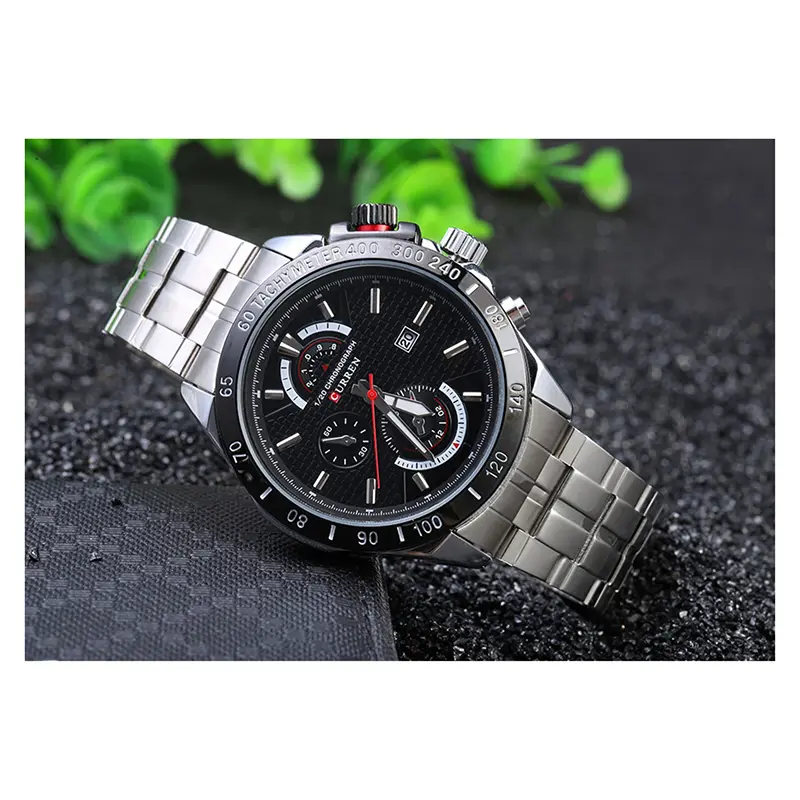 Picture of Naviforce Nf9137 Dark Brown Pu Leather Chronometer Wrist Watch for Men