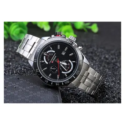 Picture of Naviforce Nf9137 Dark Brown Pu Leather Chronometer Wrist Watch for Men