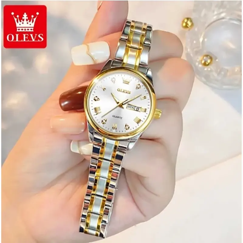 Picture of Olevs Luxury Stylish & Fashionable Tone Stainless Steel Analog Wrist Watch For Women