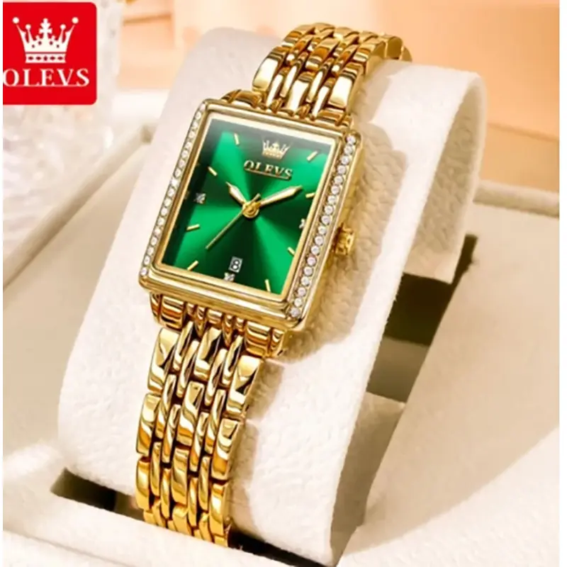 Picture of Olevs square Stainless Steel Analog Wrist Watch For Women