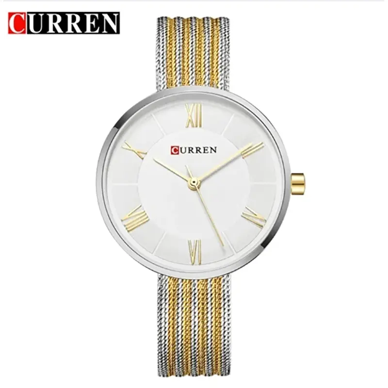 Picture of CURREN 9020 Rose gold Stainless Steel Analog Watch For Women -Rose Gold & White