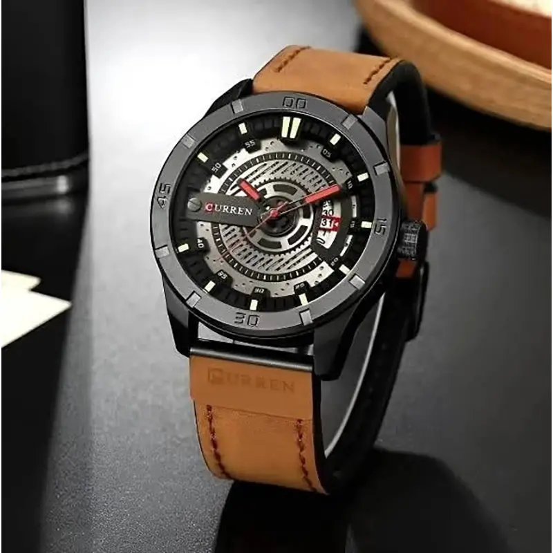 Picture of CURREN Top Brand Luxury Quartz Watch Men Casual Sport Waterproof Men's Watches Date Business Leather Strap Clock 8301