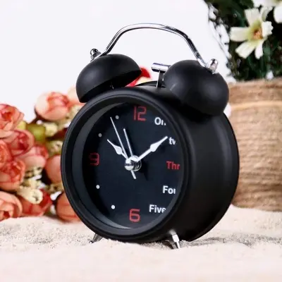 Picture of Twin Bell Alarm Clock-Black - Table Clock