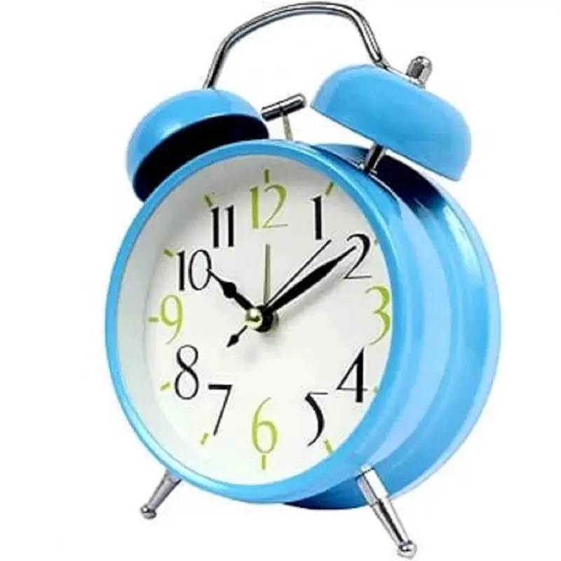 Picture of BlankLeaf Vintage Old Style Twin Bell Alarm Clock for Student/Kids Metal Standard, Blue Color 7 Inches