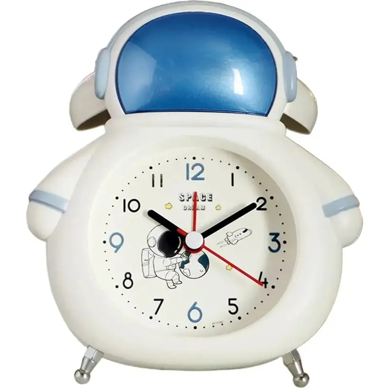 Picture of Java Trade Cartoon Astronaut Alarm Clock Non Ticking for Children Desktop Golden