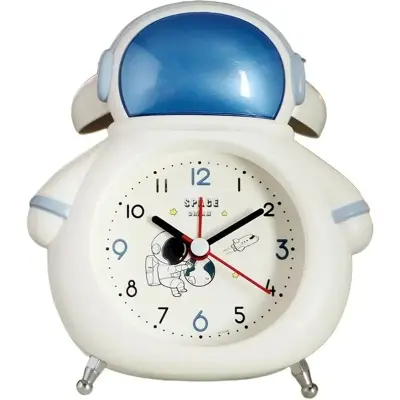 Picture of Java Trade Cartoon Astronaut Alarm Clock Non Ticking for Children Desktop Golden