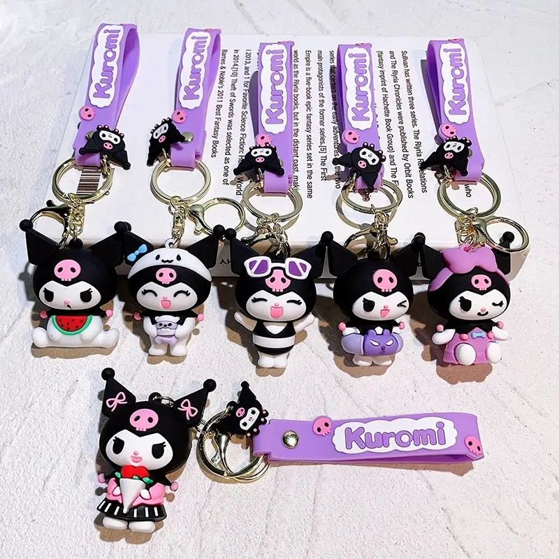 Picture of 93 Styles New Designs Kuromi Rubber Cute Toy Keychain Juguetes Toy PVC Key Chain Ring