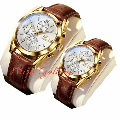 Picture of Olev_vs Top Luxury Leather cauple watch Analog quartz fashionable 