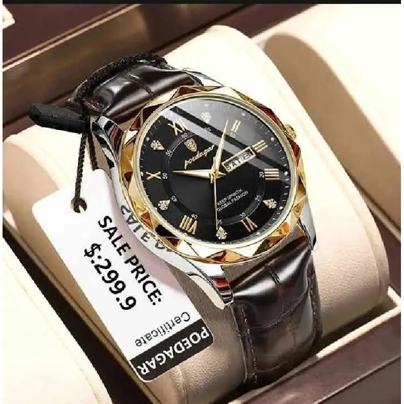 Picture of poeadagar leather fashionable watch for men