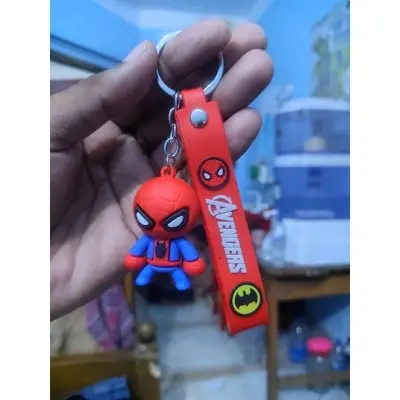 Picture of Superhero Spiderman Three-dimens Keychains Cute Figure Key rings for Bag Spider Man Silicone Pendant Keyholder Jewelry Gift