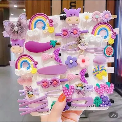 Picture of 14-piece baby girl hair clip set for children's hair accessories