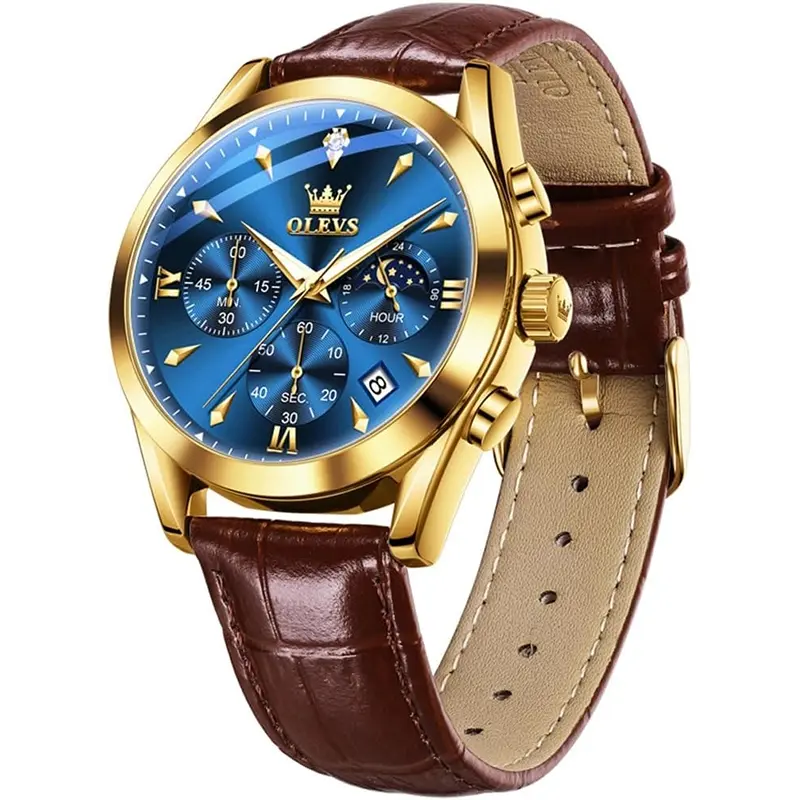 Picture of OLEVS 5610 New Luxury Fashion Glass Quartz Analog Men Watch-Water Resistant
