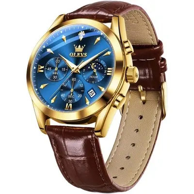 Picture of OLEVS 5610 New Luxury Fashion Glass Quartz Analog Men Watch-Water Resistant