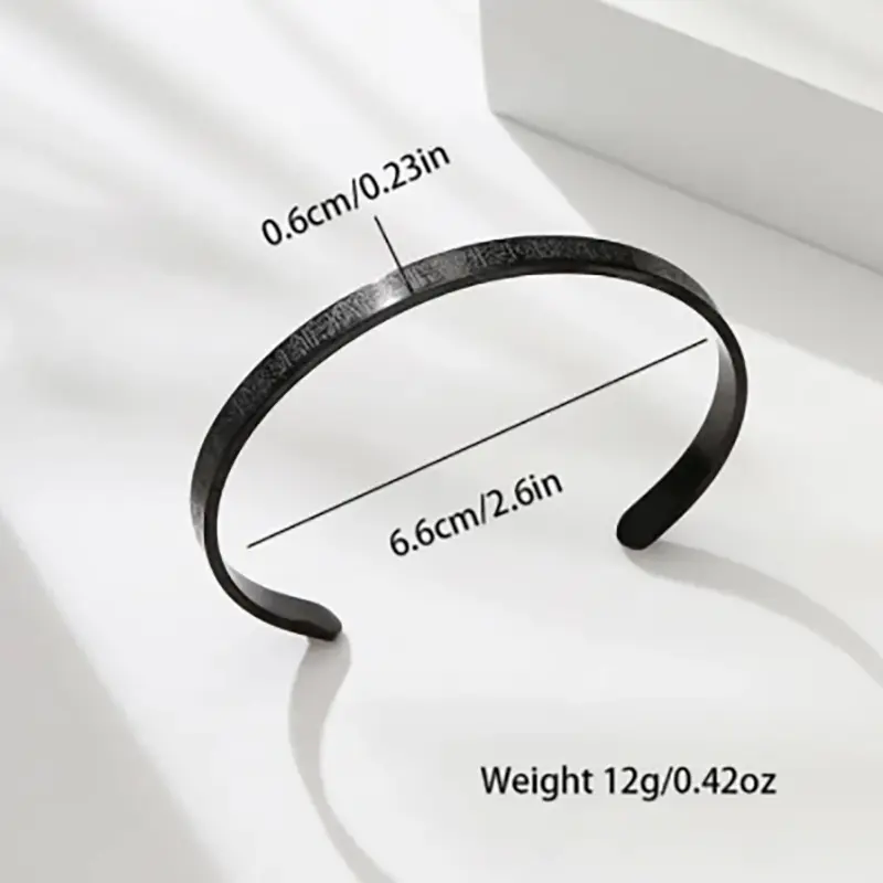 Picture of New Ayatul Kursi Cuff Bracelet Custom Engraved Quotes Bangle For Men Arabic Style For Men