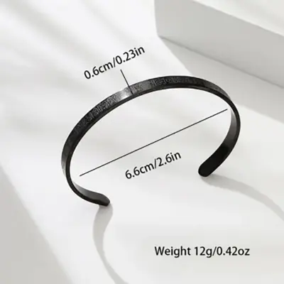 Picture of New Ayatul Kursi Cuff Bracelet Custom Engraved Quotes Bangle For Men Arabic Style For Men