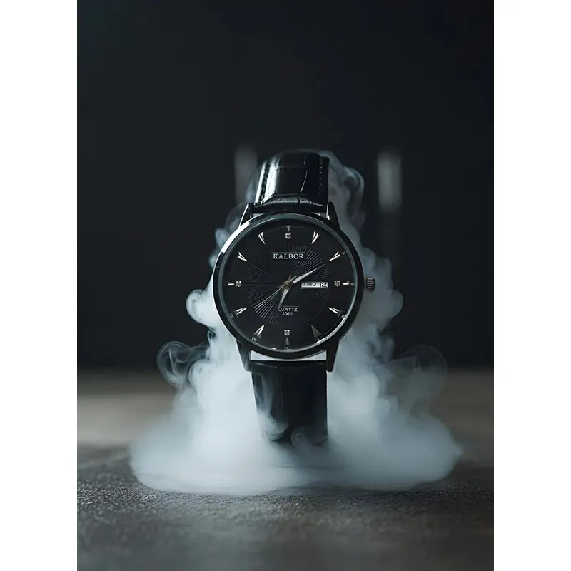 Picture of Wrist Watch For Men Premium Quality Kalbor 5213 Leather Strap Waterproof Full Calendar Stylish Formal & Casual Wrist Watch